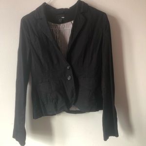 3 for $20❤️H&M Black Jacket Lined Cotton 2 Button Pockets
